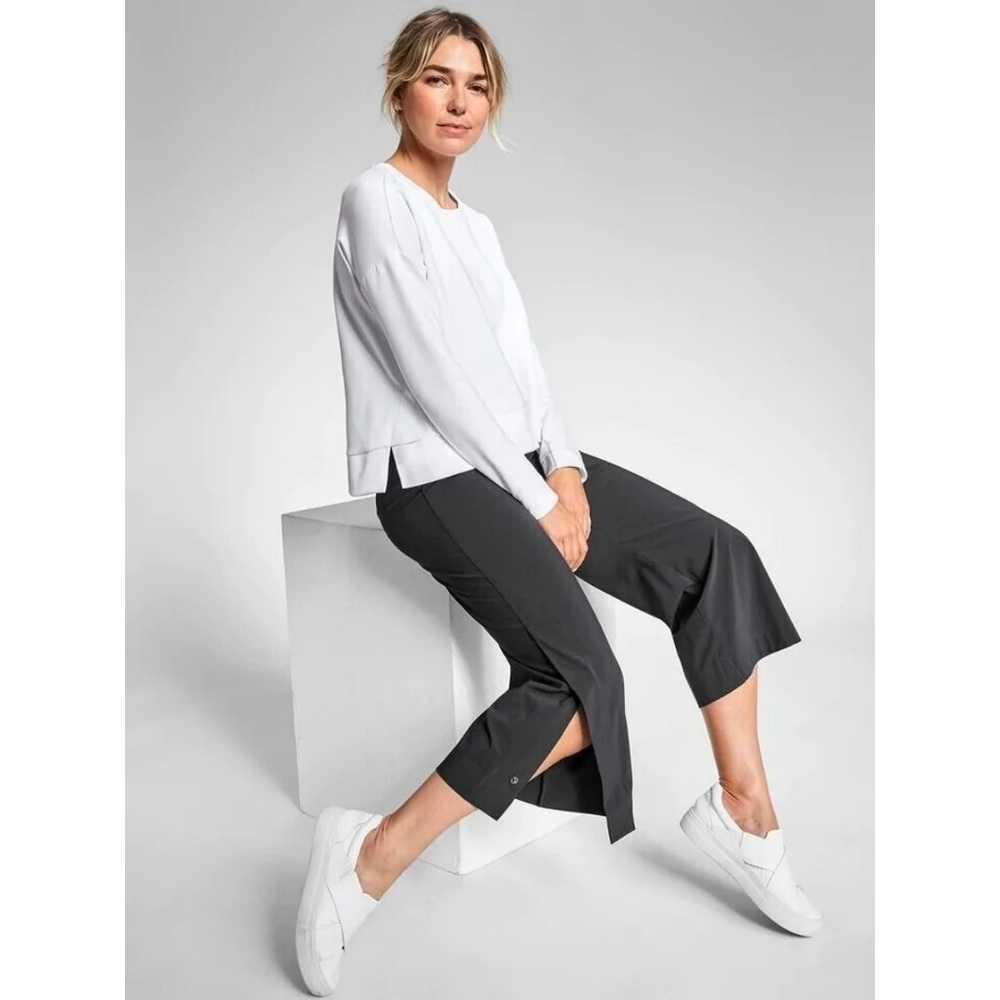 Athleta Tribeca Wide Leg Crop Pant Black Size 2